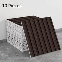 10PCS Removable Wood Grain Wall Tiles Realistic Texture Self Adhesive Wallpaper  Living Room Style E