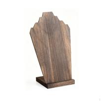 2 Pieces Solid Wood Necklace Display Tabletop Stand Freestanding Rustic Jewelry L