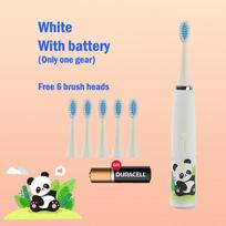 XiaomiChildren's Electric Toothbrush Cartoon Kids With Replacement Head Ultrasonic  IPX7 Waterproof Rechargeable Sonic Toothbrush white