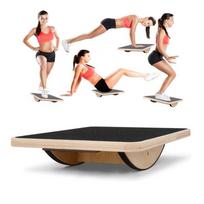Wooden Balance Board Anti Skid Yoga Balancer Non Slip Hand Grip Balance Board Sport Yoga Fitness Exercise Training Board beige