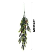 75cm Artificial Pine Branches Fake Plants for Outdoors Garden Porch Hanging Decor Faux Green Plants Christmas Home Decoration 1Set