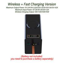 40 Cells 18650 DIY Power Bank Case Kit Detachable No Soldering 22.5W Fast Charge Digital Display Shell Without Battery Wireless violetinė