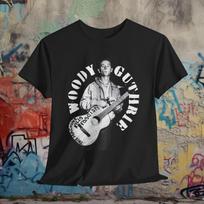 Woody Guthrie Shirt #034This Machine Kills Fascists#034 Folk Music Guitar Tee Unisex T-Shirt L