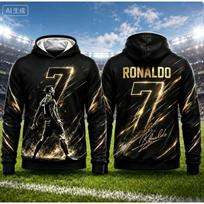 2026 New Ronaldo #7 Print Hoodies for Men Autumn Long Sleeve Sweatshirt Casual Football Pullover Streetwear Men's Women's Hoodie 5xl gray