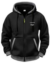 Men's Fleece-Lined Color Block Zip-Up Hoodie Jacket (Autumn/Winter 2025) XXL