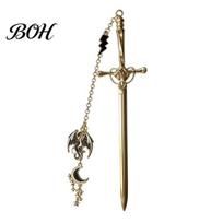 Personalized Bookish Gifts for Fantasy Fans Moon And Dragon Blade Bookmark, Metal Creative Non Slip Handy Reading Essentials Students Page Marker, A