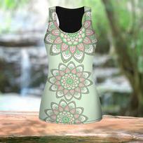 3D Blue Lotus Print Women Workout Yoga Gym Printed Vasariniai sportiniai marškinėliai Didelio dydžio liemenės 5XL