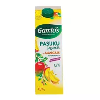 Pasukų jogurtas su mangais ir vitaminu D, be laktozės GAMTOS, 1,2% rieb., 900 g