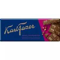 Pieninis šokoladas su razinomis ir lazdyno riešutais KARL FAZER, 180 g
