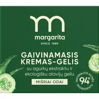 Gaivinamasis veido kremas gelis su agurkų ekstraktu ir alavijų geliu MARGARITA, 50 ml