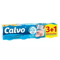 Nesmulkintas tunas saulėgrąžų aliejuje CALVO 3+1, 260 g