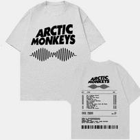 Arctic Monkeys Muzikinio albumo grafinis T-shirt Vyrams Moterims Vintažinis Hip Hop Gatvės stiliaus T marškinėliai 100% Medvilnė Laisvas kasdienis T-shirt S gray