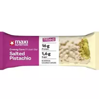 Baltyminis batonėlis su sūdytų pistacijų kremu, padengtas baltuoju šokoladu MAXINUTRITION, 45 g
