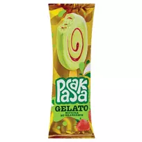 Grietininiai ledai su japoniška žaliąja arbata mačia ir braškių įdaru PASAKA GELATO, 67 g