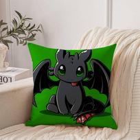 Dragon T-Toothless Anime Pillow Case Home Decor Throw For Sofa Bed Car Room Decor Gift Idea 22x22Inch