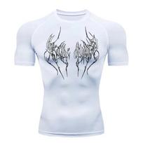 Summer Running T-Shirt for Men Short Sleeve Compression Shirt Gym Sports Top Quick Dry Breathable Fitness Sweat Absorbing Tight Fit Clothing XXXL gray