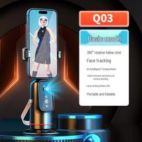 Q03 Face Tracking Gimbal: 306° Panoramic Rotation Mobile Phone Stand for Live Streaming gray