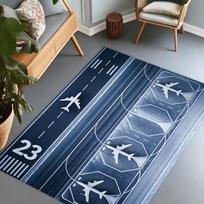 Modernus aviacijos kilimas Oro uosto kilimo takas Lėktuvų meno grindų dekoras Kelionės įkvėptas kilimas svetainei namų interjero stiliui 40X60cm gray