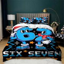 Comforter Set Soft 67 Steal A Brainrot Lightweight Bedding Duvet Cover 3Pcs Duvet Cover Set Twin With Zipper EU Twin(135x200cm)&set blue