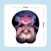 Realistic And Comfortable Silicone Gel Anime Mouse Pad For Office And Gaming Bells black