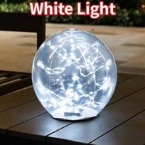 Solar-Powered Fairy Light IP65 Waterproof Inflatable LED Pool Light Floating Balls Lamp Decorations for Party Pond Yard Outdoor 1pc black