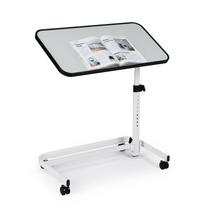 Naktinis staliukas su reguliuojamu aukščiu ir pakreipiamu stalviršiu, baltas, 80 × 39,2 × 73–93 cm