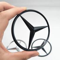 90mm ABS Chrome Black Logo Mercedes Emblem Rear Star Badge For Mercedes Benz W203 W206 W212 X253 W167 W166 W247 C E GLA GLC GLE black