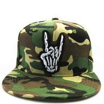 Ldslyjr Skull Gesture Embroidery Cotton Baseball Cap Hip-Hop Cap Adjustable Snapback Hats For Men And Women 67 9 year old to adult kamufliažas