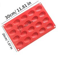 Mini Food Grade Madeleine Silicone Cake Mold Cookie Mold DIY Shell Baking Pan Mould Kitchen Bakeware Accessories red