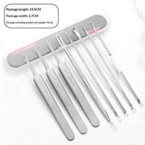 Blackhead Remover Tool Set Professional Pimple Comedone Extractor Tweezers Kit For Facial Skin Care Home Salon Use A10 white