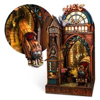 FUNPOLA 3D Wooden Puzzle Magic Station Booknook Kit 234 Pieces black