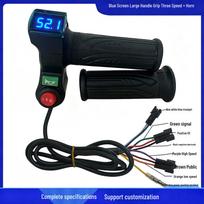 Electric Scooter Throttle Grip: Blue Screen, Three Speeds, Horn, Voltage Display 14.5*6*9 cm black