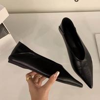 Women Elegant Pointed Toe Flats Fashion Slip On Soft Sole Outdoor Dress Shoes 35 black