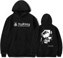 Unisex NieR Automata 2B Yorha Hoody Vyrams ir Moterims Šaunus Hip Hop Puloveris Džemperis M black