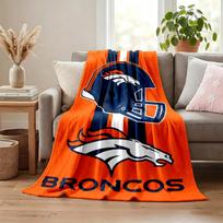 Denver Broncos blanket Flannel Blanket Soft Cozy Plush Throw for Sofa Bed Lightweight Home Decoration Gifts for Christmas various holidays 80cmx120cm blue