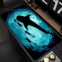 Undersea Shark Mouse Pad Large Computer Office Game Table Mats Xxl Rubber AntiSlip Gaming Keyboard Mousepads Long Desk Pads 800x300X2mm blue