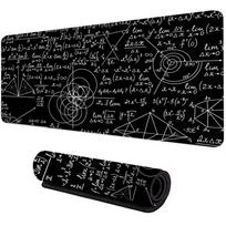 Math Formula Black Mouse Pad Science Geek Desk Mat Equation Pattern Gaming 90x40 Xxl Mousepad Student Office Decor Keyboard Mat 800x300x3mm
