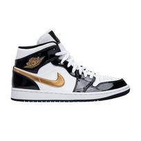 Jordan 1 Mid Patentinė Juoda Balta Auksinė 47.5 black