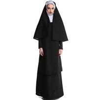 Stylish Unisex Couples Costume For Halloween Featuring Priest And Nun Theme M-xl Sizes Female,L black