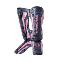1 Pair High-Quality PU Leather Boxing Shin Guards Ankle Protector MMA Muay Thai Training Leg Warmers Light Kicking Shin Pads M gray