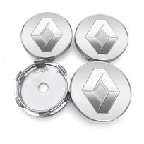 4 vnt. 60 mm automobilio ratlankio centrinis dangtelis, ratlankio apdaila, emblemos lipdukai Renault Megane 2 3 Clio 4 Captur Kadjar Fluence Automobilių dalys balta
