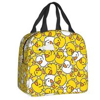 Rubber Ducks Lunch Bag Cooler Thermal Insulated Bento Box For Women Kids Work School Beach Camping Travel Food Tote Bags 22x20x13CM žalia