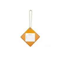 1pc Multiple Color Square PU Luggage Tag – Luggage Check-in Tag, Chain Information Tag for Boarding Passes geltona