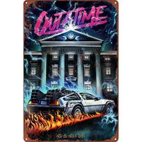 1pcs Back to the Future Metal Wall Art, Vintage Metal Tin Signs, Classic Movie Decor for Fans heaters, Poster for Room Decor 20x30cm（7.8x11.8inch） gray