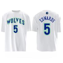Timberwolves Krepšinio Marškinėliai Custom Towns Nr. 32 Edwards Nr. 5 trumpomis rankovėmis marškinėliai vyrams ir moterims L blue