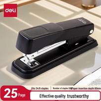 Deli Economic Metal Stapler (24/6 or 26/6 Staples) juoda
