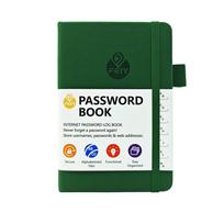 Customized A6 Password & Address Book with Strap - English Edition A6 žalia
