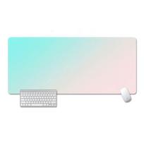 Gaming Mouse Pad Large Desk Mat Antislip Rubber Stitched Edges Soft Pink Gradient Desk Pad Extended Office Mat 300x800x2mm white