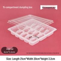 Food-Grade Compartmented Dumpling Storage Box for Raw/Cooked Dumplings white