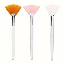 3/6/12pcs Practical Facial Brushes Fan Shape Brush Flat Head Face Mask Applicator Soft Portable Mask Brushes Cosmetic Tools white